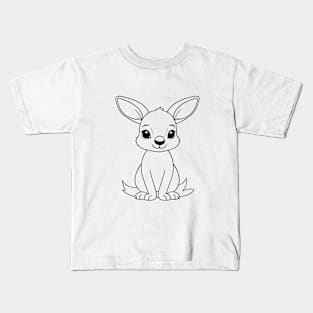 Cute Baby Kangaroo Animal Outline Kids T-Shirt